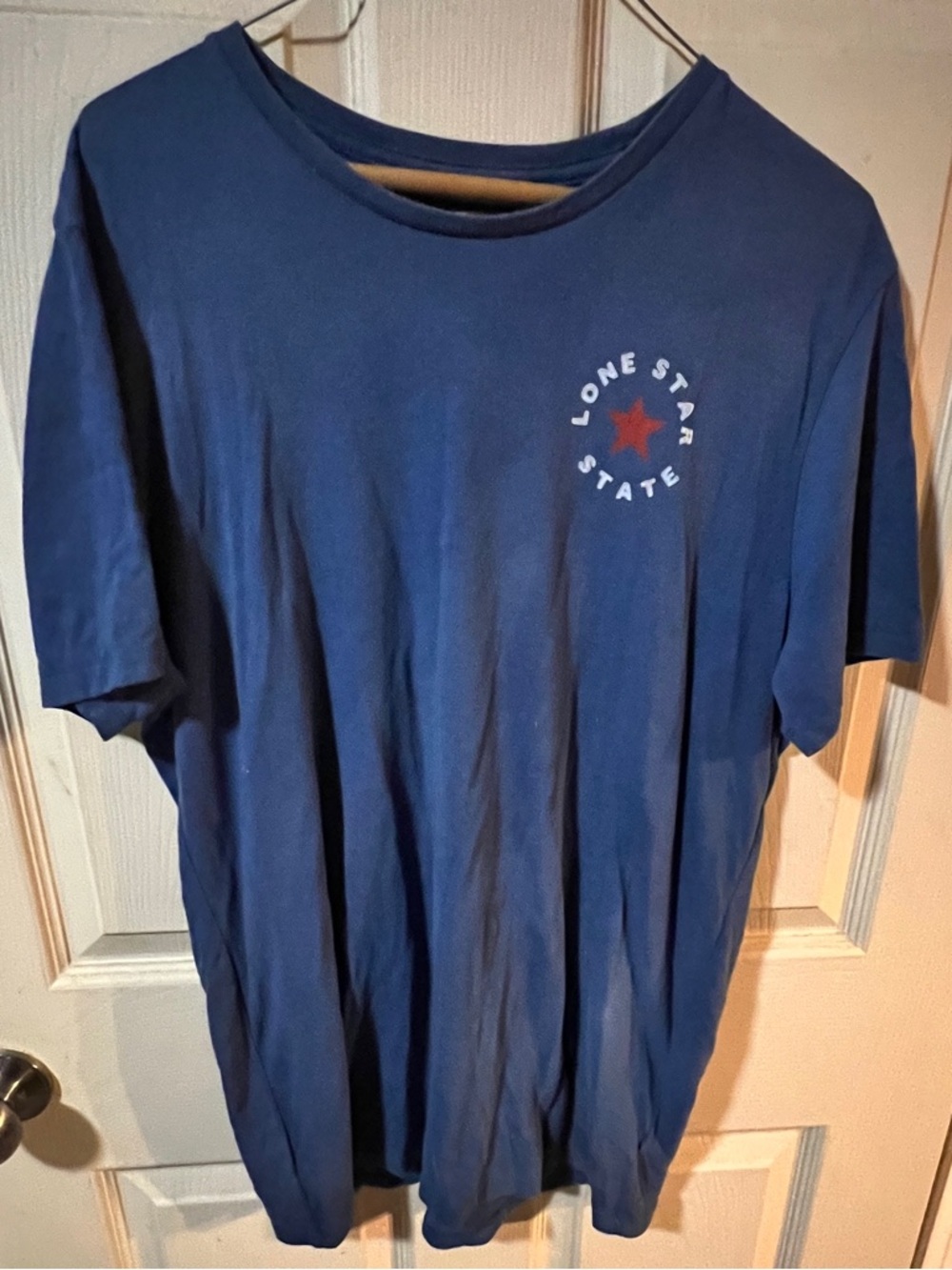 Old Navy Blue Short-Sleeve Tee with Red Star Chest Graphic